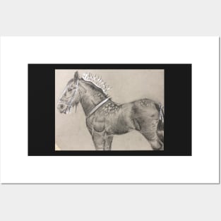 Dapple Grey Shire Horse Posters and Art